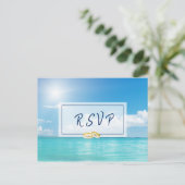 Carte Postale Belle plage Mariage RSVP calligraphie | suite (Debout devant)