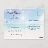 Carte Postale Belle plage Mariage RSVP calligraphie | suite (Dos)