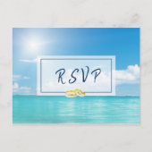Carte Postale Belle plage Mariage RSVP calligraphie | suite (Devant)