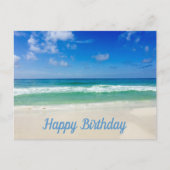 Carte Postale Belle plage Photo Custom Ocean Joyeux anniversaire (Devant)