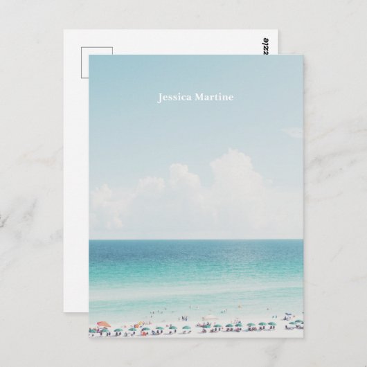 Carte Postale Belle plage Photographie Cool Blue Ocean Skies (Devant / Derrière)