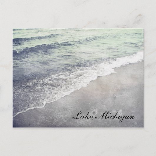 Carte Postale Belle plage Retro Lake Michigan Shoreline (Devant)
