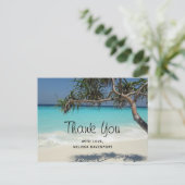 Carte Postale Belle plage tropicale Ocean Paradise Merci (Debout devant)