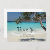 Carte Postale Belle plage tropicale Ocean Paradise Merci (Devant / Derrière)