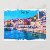 Carte Postale Belle Porto Portugal Panorama Vue Aquarelle (Devant)