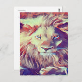 Carte Postale Belle pose de lion (Devant / Derrière)