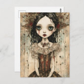 Carte Postale Belle poupée gothique (Devant / Derrière)