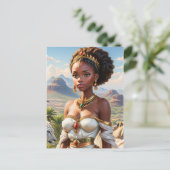Carte Postale Belle princesse noire africaine (Debout devant)
