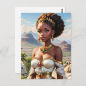 Carte Postale Belle princesse noire africaine (Devant / Derrière)