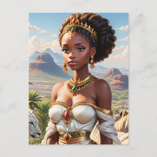Carte Postale Belle princesse noire africaine (Devant)
