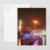 Carte Postale Belle Providence, ville du R.I. la nuit - WOW! (Devant / Derrière)