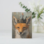 Carte Postale Belle Renard Rouge dans une peinture de la Couronn (Debout devant)