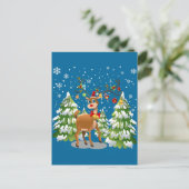 Carte Postale Belle renne dans la neige (Debout devant)