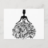 Carte Postale Belle robe Fille de mariage de fille longue (Devant)