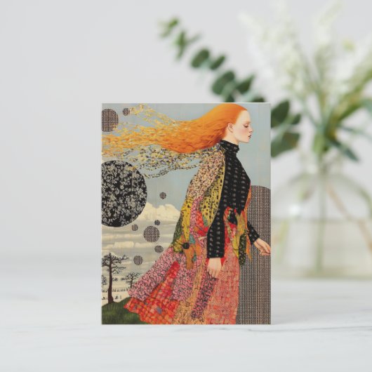 Carte Postale Belle robe Patchwork (Debout devant)