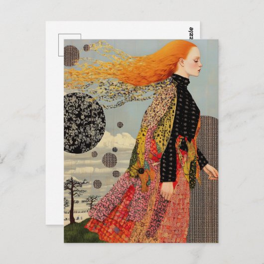 Carte Postale Belle robe Patchwork (Devant / Derrière)