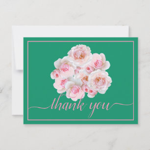 Carte Postale Belle rose Roses Couleur fond Merci chic