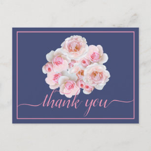 Carte Postale Belle rose Roses Couleur fond Merci chic