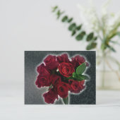 CARTE POSTALE BELLE ROSE ROUGE (Debout devant)