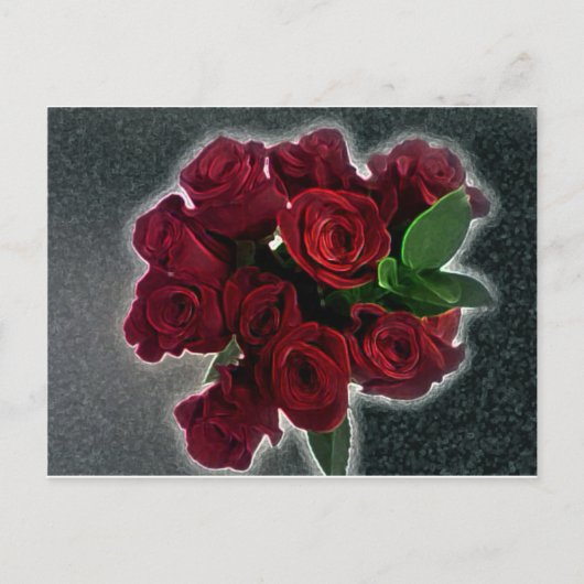 CARTE POSTALE BELLE ROSE ROUGE (Devant)