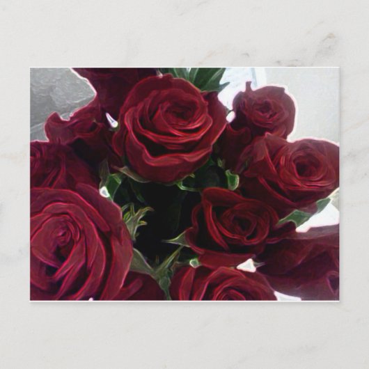 CARTE POSTALE BELLE ROSE ROUGE (Devant)