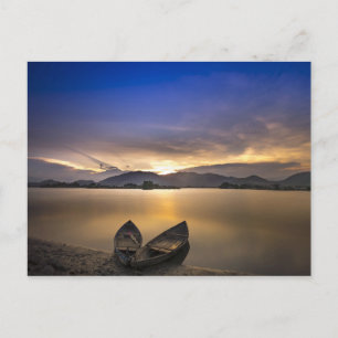 Carte Postale Belle Rowboats Water Sunrise Photo