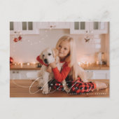 Carte Postale Belle, sage Joyeux script de Noël photo (Devant)