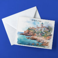 Belle Sardaigne Italie Aquarelle Voyage