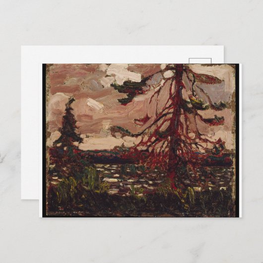 Carte Postale Belle scène canadienne en drap pin Tom Thomson (Devant / Derrière)