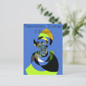 Carte Postale Belle silhouette féminine colorée illustrations (Debout devant)