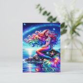 Carte Postale Belle Sirène Nymphe de la Mer Arc-en-Ciel (Debout devant)