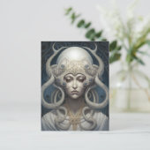 Carte Postale Belle sorcière Demon Queen Imaginaire Art (Debout devant)