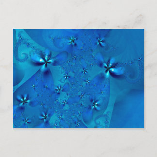 Carte Postale Belle Spirale Bleue Belle Fractale Art