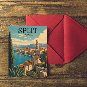 Carte Postale Belle Split Croatie Côte Dalmate Voyage