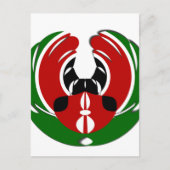 Carte Postale Belle Tapisserie kenyane : Drapeau kényan Papillon (Devant)