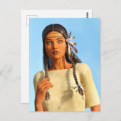 Carte Postale Belle tenue autochtone amérindienne (Devant / Derrière)