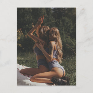 Carte Postale Belle Twins extérieur glamor modèle photographie 