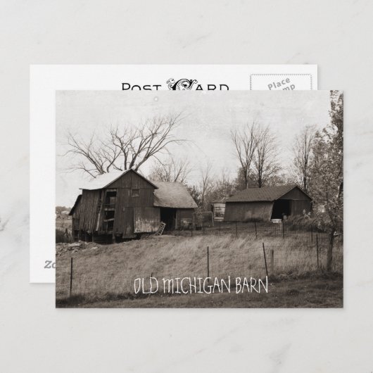 Carte Postale Belle Vieux Michigan Grange (Devant / Derrière)