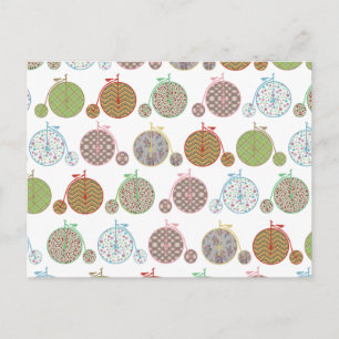 Carte Postale Belle vintage grande roue avant vélo