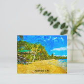 Carte Postale Belle vue océan Honduras Peinture à huile (Debout devant)