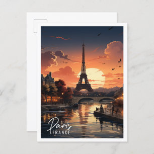 Carte Postale Belle vue sur la Tour Eiffel Paris France