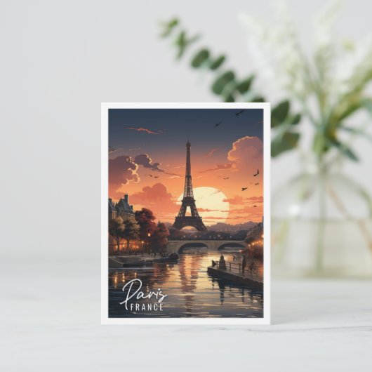 Carte Postale Belle vue sur la Tour Eiffel Paris France (Debout devant)