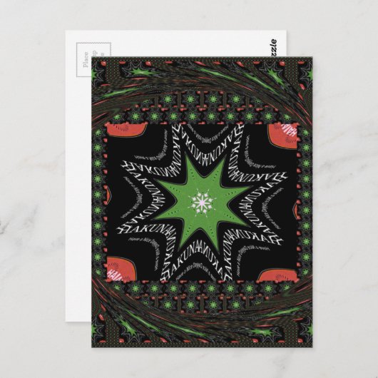 Carte Postale Belle Whirling étoiles arrière - plan Imprimer vec (Devant / Derrière)