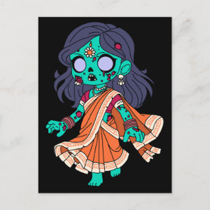 Carte Postale Belle Zombie indienne