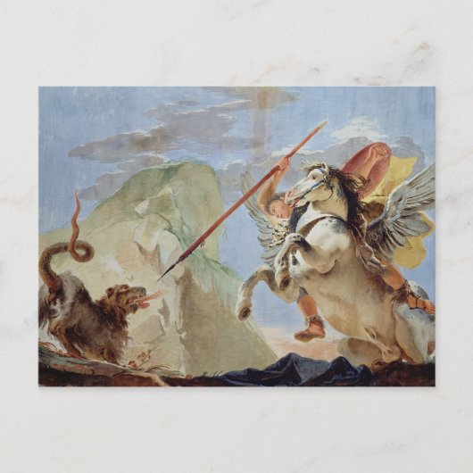 Carte Postale Bellerophon, à cheval Pegasus, tuant la Chimera, (Devant)