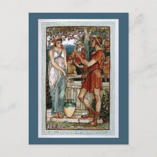 Carte Postale Bellerophon à la Fontaine (Devant)