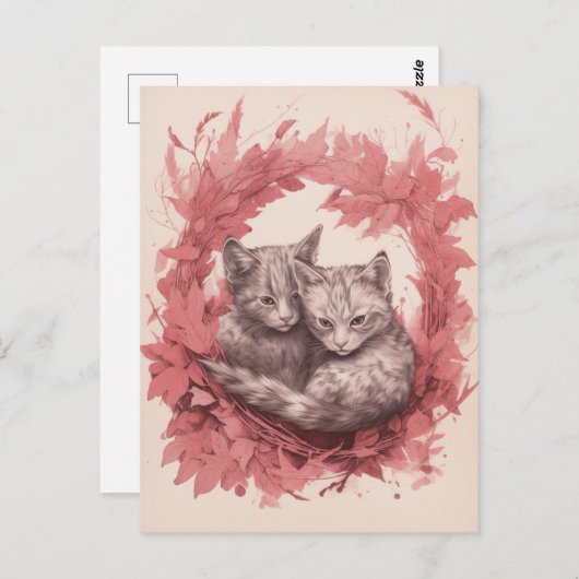 Carte Postale Belles chatons (Devant / Derrière)