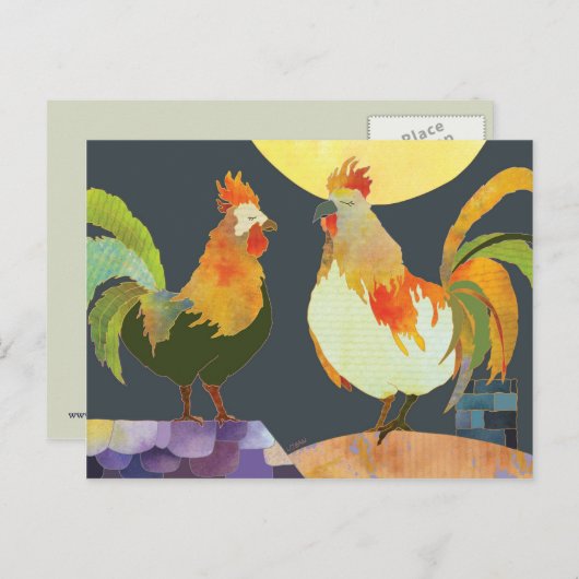 Carte Postale Belles coqs (Devant / Derrière)