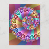 Carte Postale Belles couleurs arc-en-ciel Art fractal Abstrait (Devant)