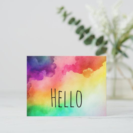 Carte Postale Belles couleurs arc-en-ciel Conception abstraite B (Debout devant)